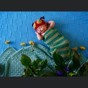 Infant caterpillar knit costume